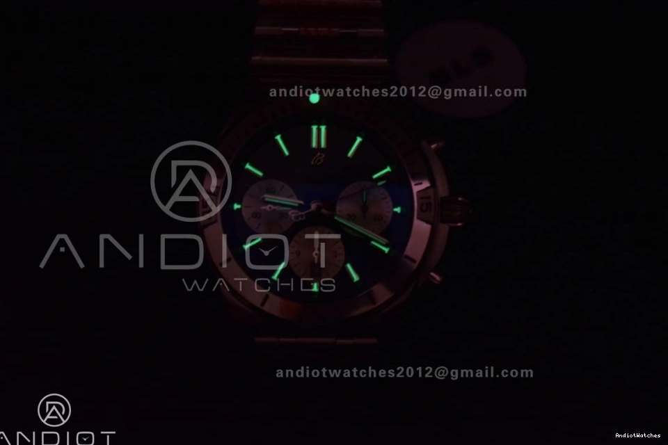 A 42mm Chronomat BLSF Best SS 538 B01 Edition Black Dial on Breathable 1:1 Bracelet SS 0127